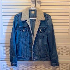 Gap denim jacket with wool lining.